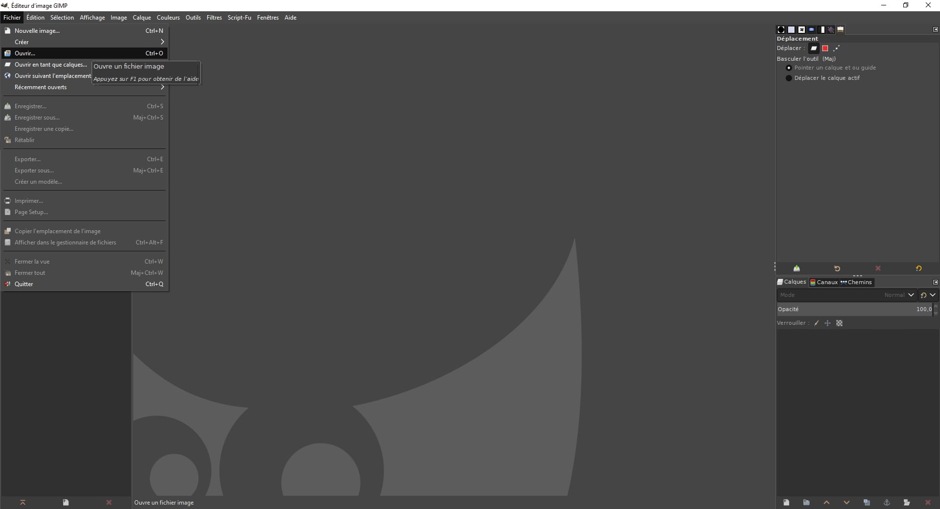 Image montrant l’étape numéro 1 : Ouvrir l’image dans GIMP.