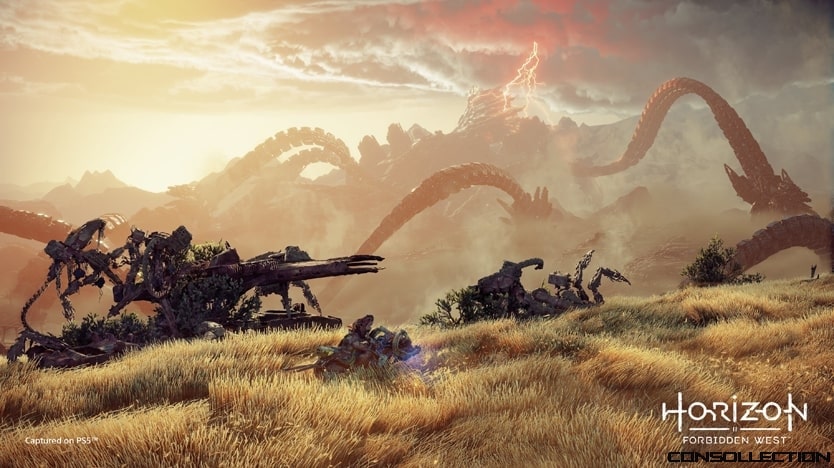 Image provenant du jeu Horizon Forbidden West, montrant le monde ouvert de celui-ci.